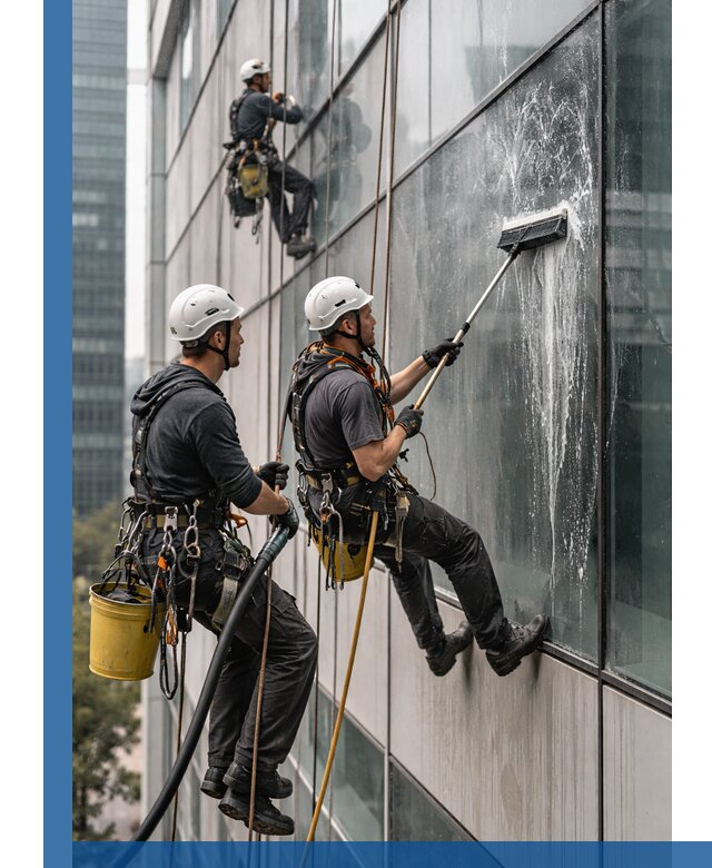 Профессиональная высотная мойка фасадов зданий в Клине