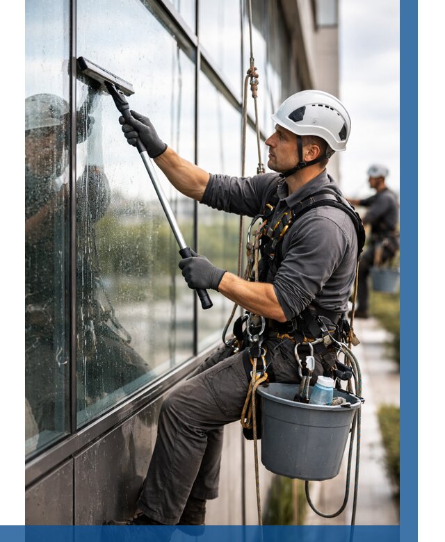 Мойка стеклянных фасадов в Клине от 205 р. | ВЫСОТНИК-Кли