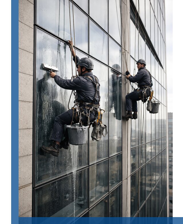 Профессиональная мойка стеклянных фасадов зданий в Клине