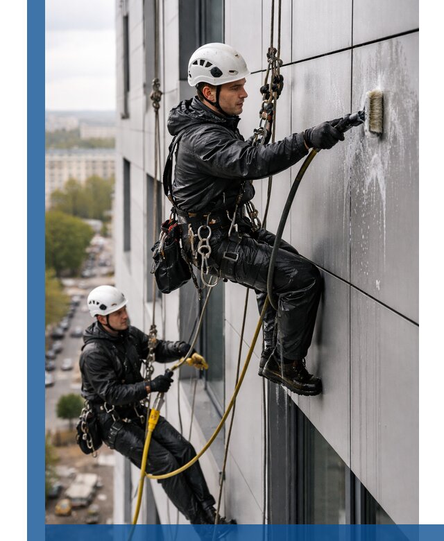 Профессиональная мойка фасада из композита в Клине