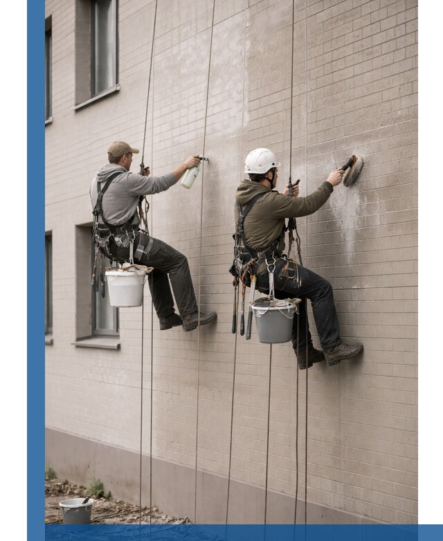 Удаление высолов с фасада зданий в Клине без повреждений и следов