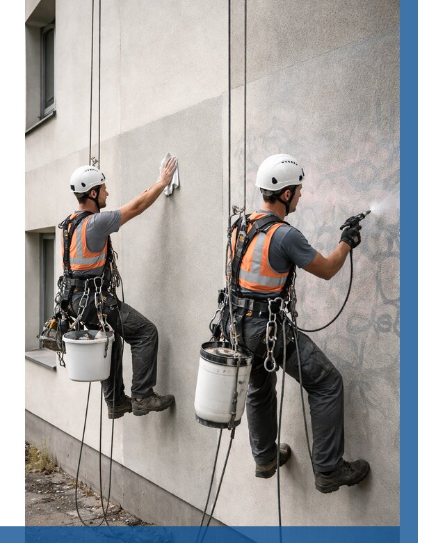 Антиграффити покрытие фасада в Клине от 615 р. | ВЫСОТНИК-Кли