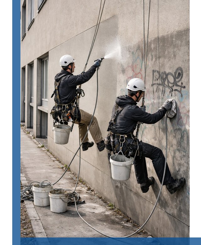 Антиграффити покрытие фасада с защитой от надписей в Клине