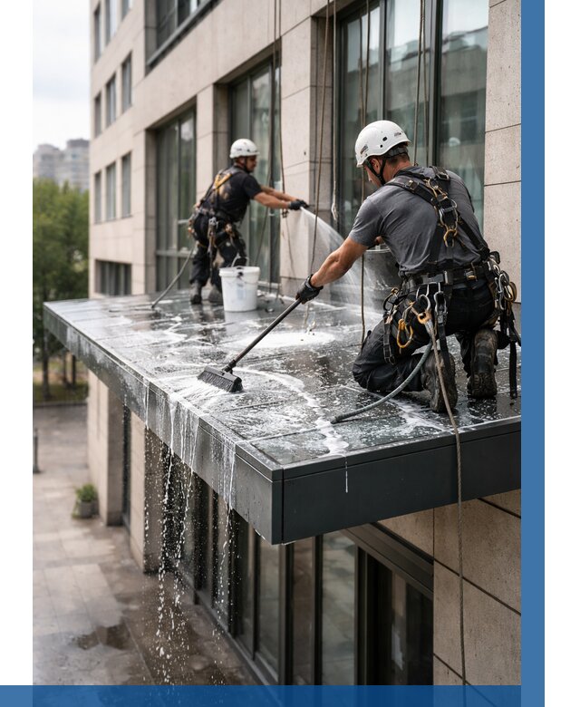 Мойка козырьков и навесов в Клине от 3586 р. | ВЫСОТНИК-Кли