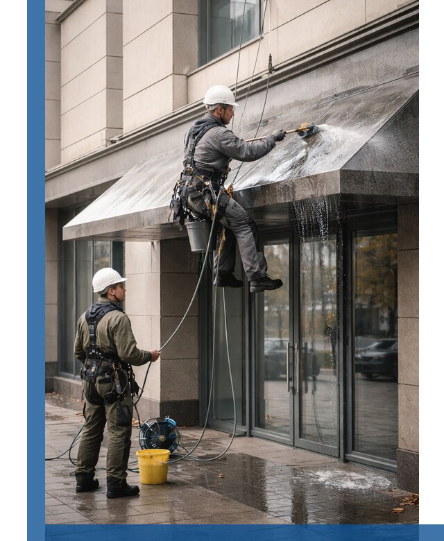 Профессиональная мойка козырьков и навесов в Клине