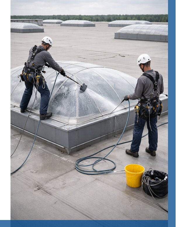 Мойка зенитных фонарей в Клине, заказать от 4610 р. | ВЫСОТНИК-Кли