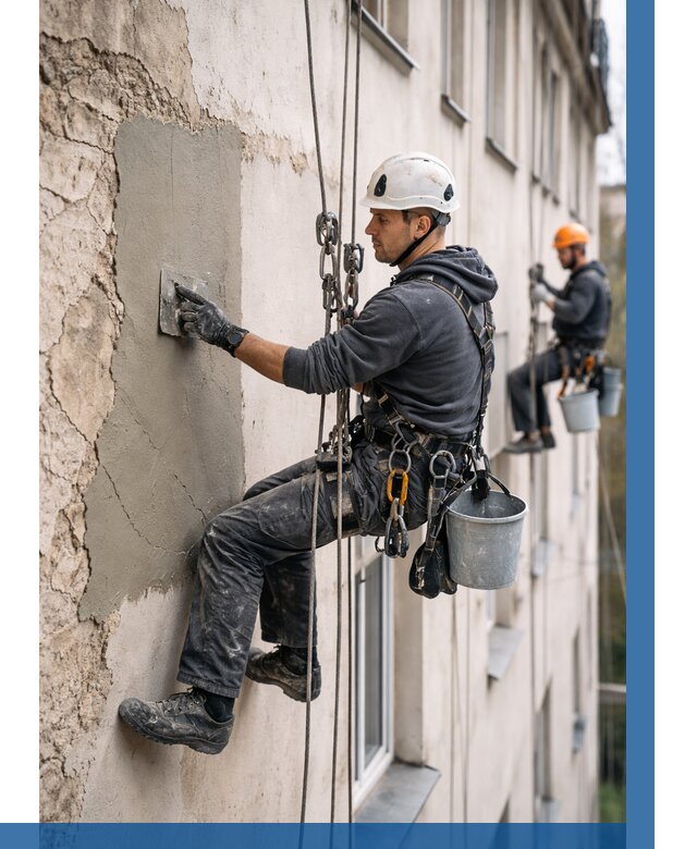 Восстановление штукатурки фасада в Клине от 1229 р. | ВЫСОТНИК-Кли