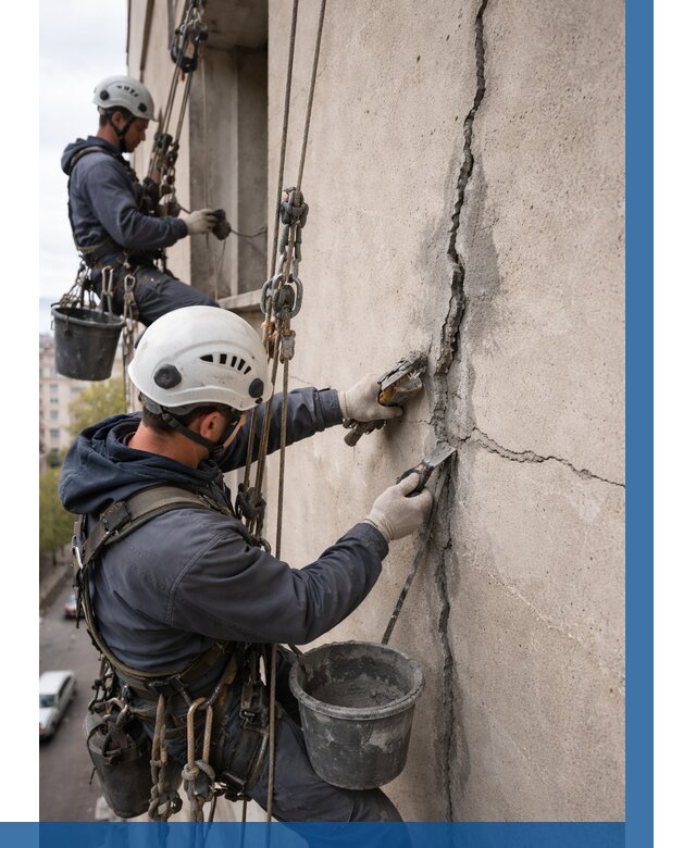 Заделка трещин на фасаде в Клине от 922 р. | ВЫСОТНИК-Кли