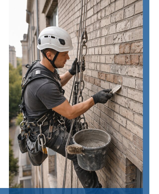 Ремонт кирпичной кладки фасада в Клине от 1844 р. | ВЫСОТНИК-Кли