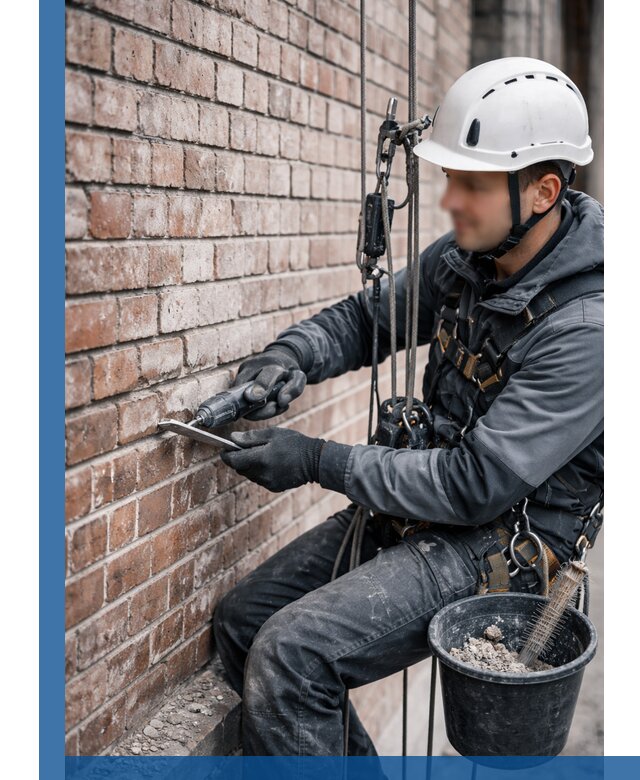 Расшивка кирпичных швов фасадов и стен, ремонт в Клине