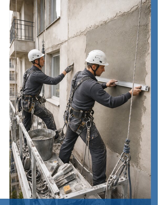 Штукатурка фасада на высоте в Клине от 922 р. | ВЫСОТНИК-Кли