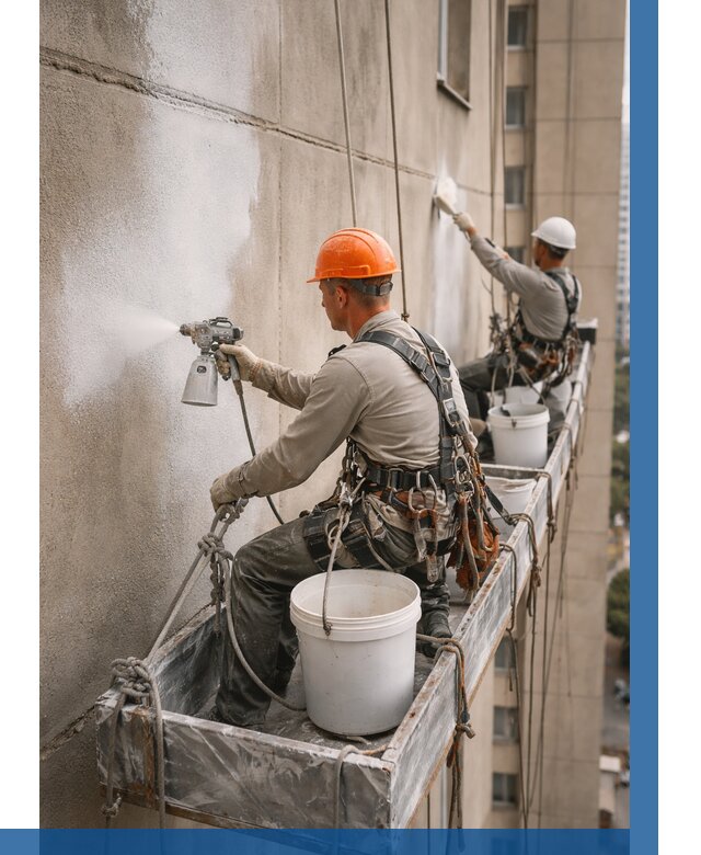 Грунтовка фасада на высоте в Клине от 123 р. | ВЫСОТНИК-Кли