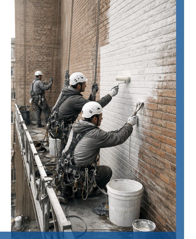 Покраска кирпичного фасада в Клине от 359 р. | ВЫСОТНИК-Кли