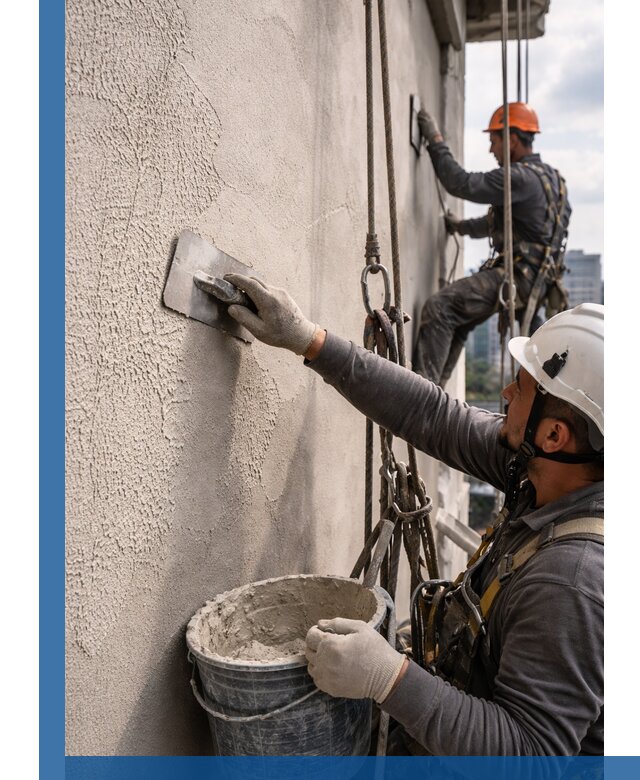 Декоративная штукатурка фасада с утеплением и защитой в Клине