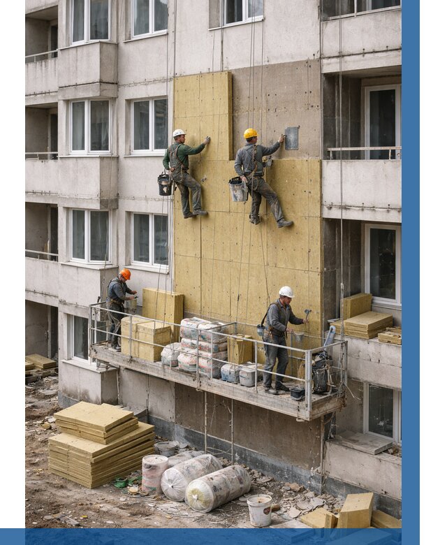 Утепление фасада минватой в Клине от 1537 р. | ВЫСОТНИК-Кли