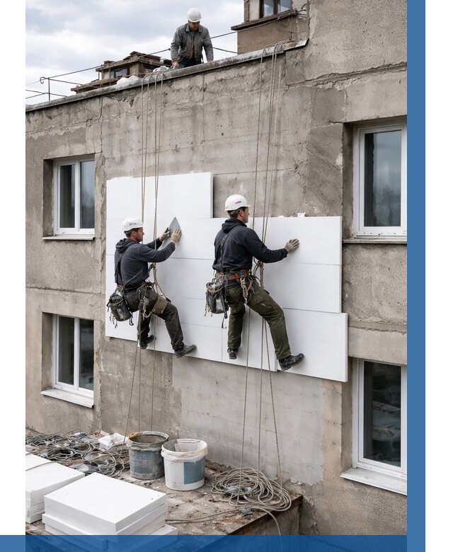 Утепление фасада пенополистиролом в Клине от 1844 р. | ВЫСОТНИК-Кли