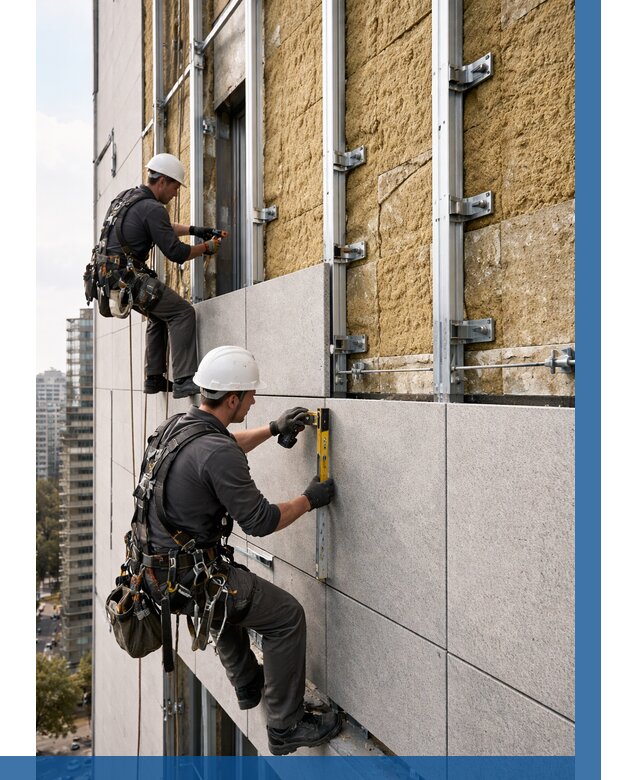 Монтаж вентилируемого фасада в Клине от 3586 р. | ВЫСОТНИК-Кли