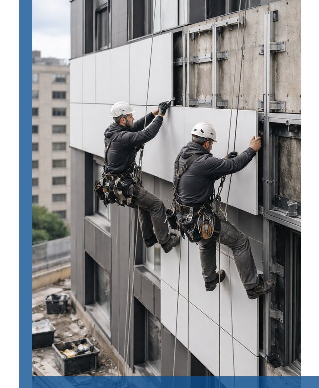 Монтаж композитных панелей фасада в Клине под ключ