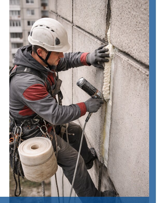 Утепление межпанельных швов в Клине от 717 р. | ВЫСОТНИК-Кли