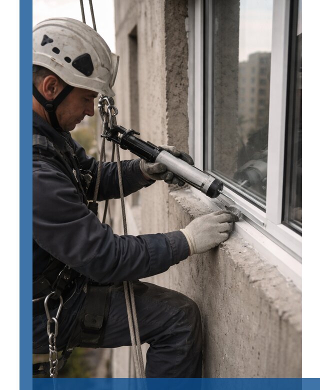 Герметизация оконных швов снаружи в Клине профессионально