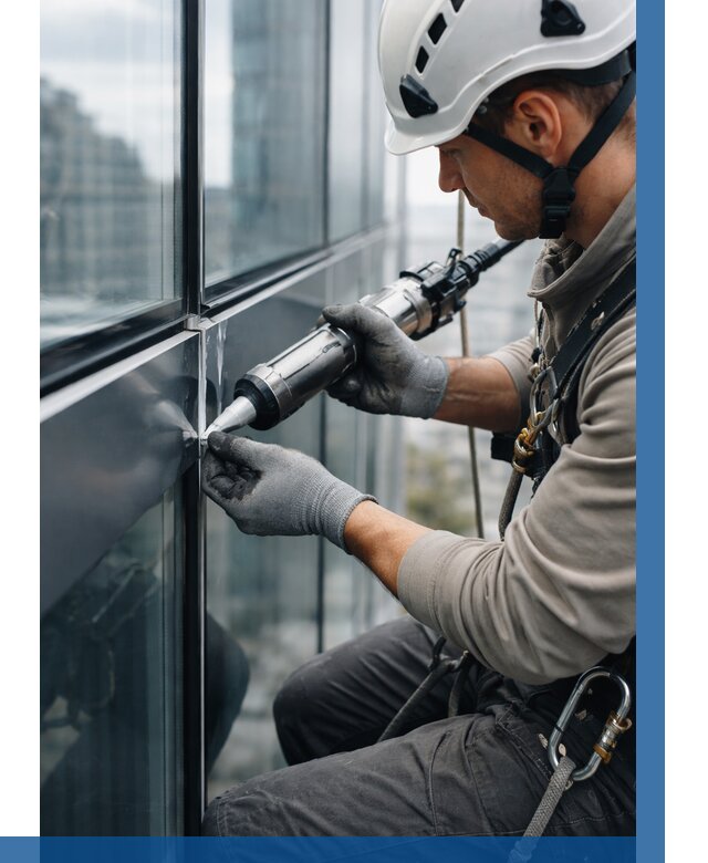 Герметизация стыков витража в Клине от 1229 р. | ВЫСОТНИК-Кли