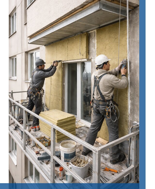 Утепление балкона снаружи в Клине от 1639 р. под ключ ВЫСОТНИК-Кли