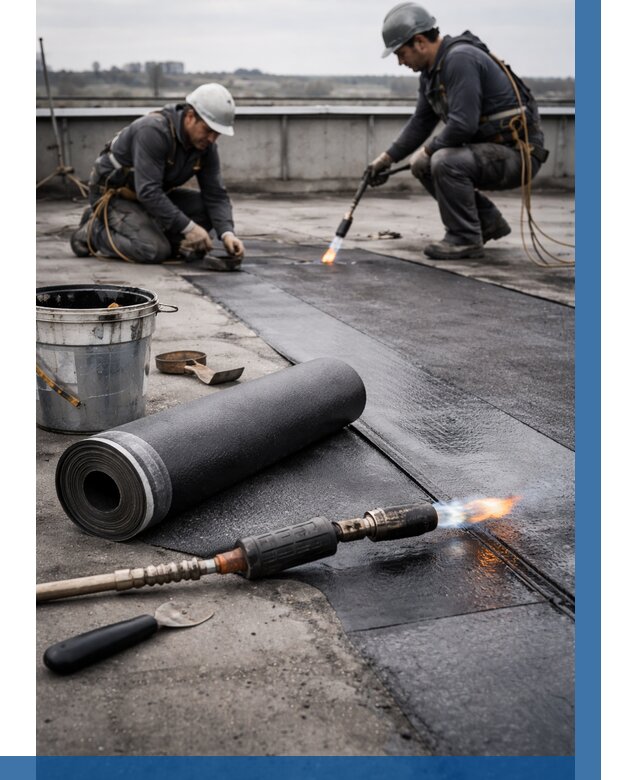 Ремонт рулонной кровли в Клине от 666 р. | ВЫСОТНИК-Кли