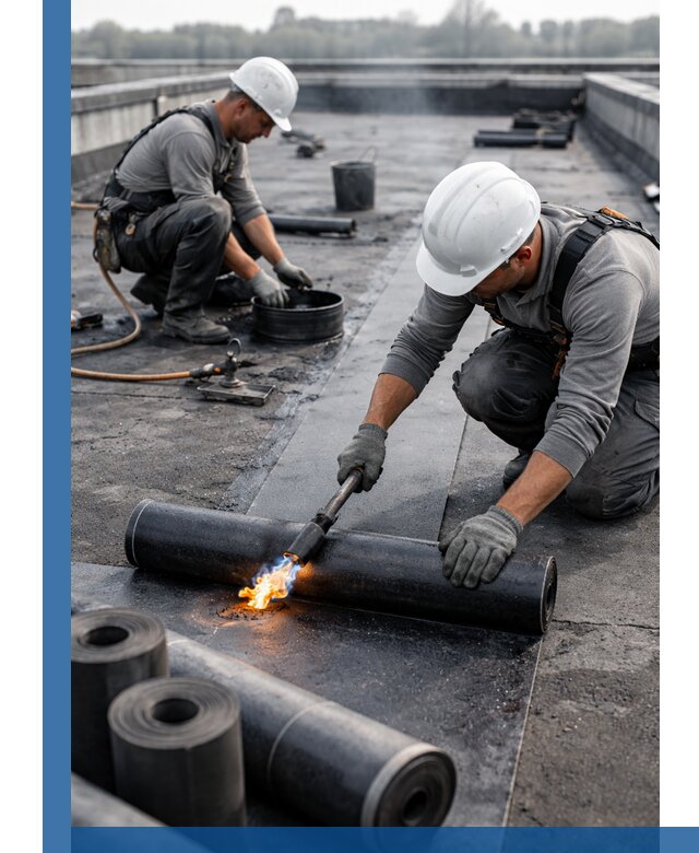 Ремонт рулонной кровли в Клине герметизация и восстановление