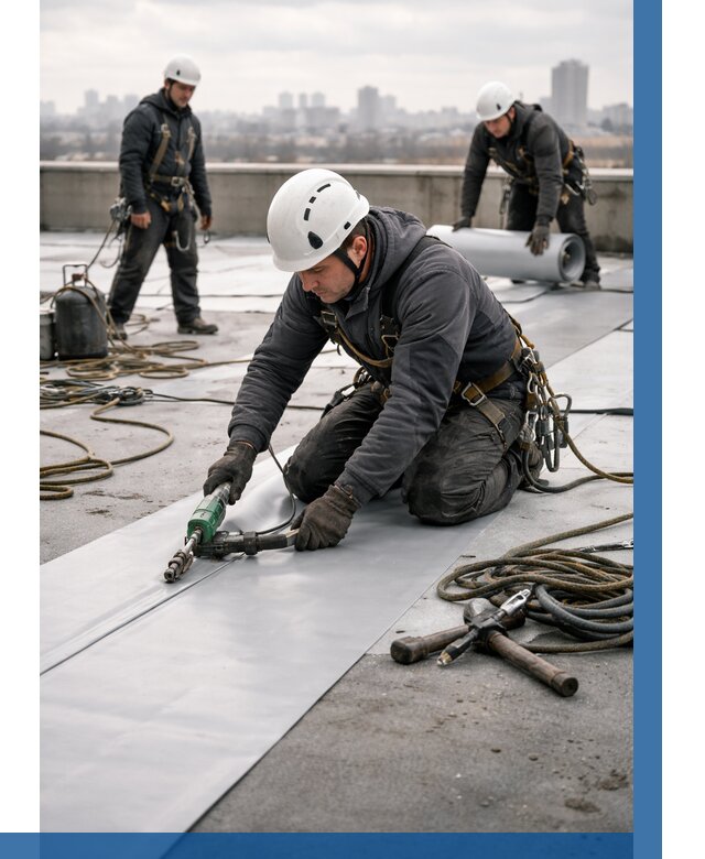 Ремонт мембранной кровли в Клине от 1844 р./м2 | ВЫСОТНИК-Кли