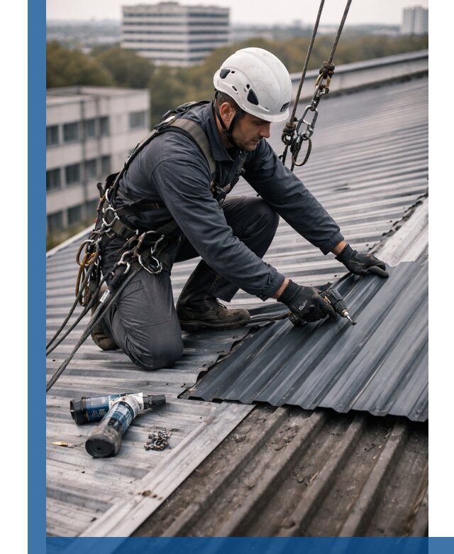 Ремонт профнастила на кровле в Клине, работы под ключ