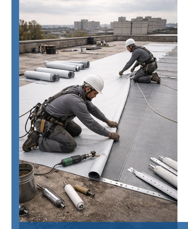 Монтаж мембранной кровли в Клине для промышленных зданий