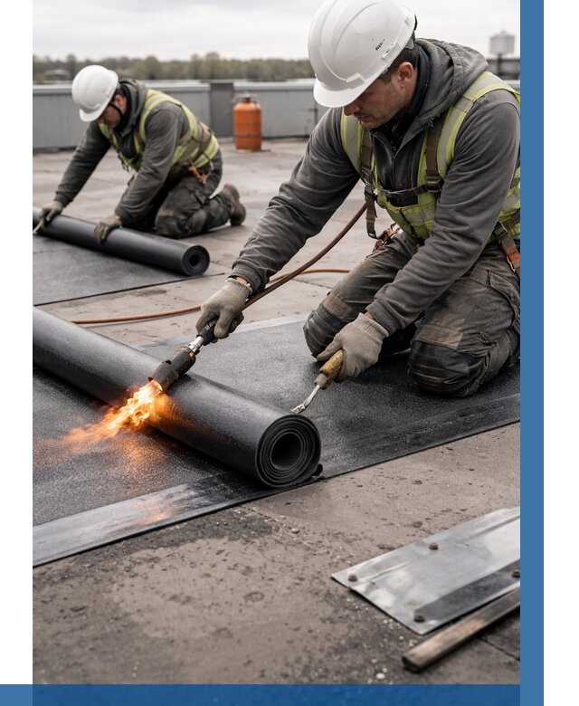 Монтаж наплавляемой кровли в Клине от 871 р. — ВЫСОТНИК-Кли