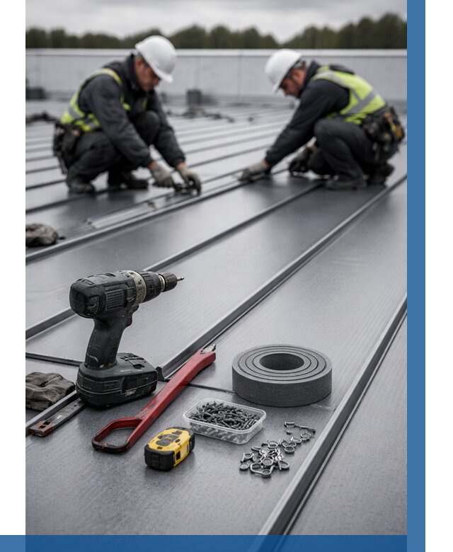 Монтаж фальцевой кровли в Клине от 1844 р. | ВЫСОТНИК-Кли