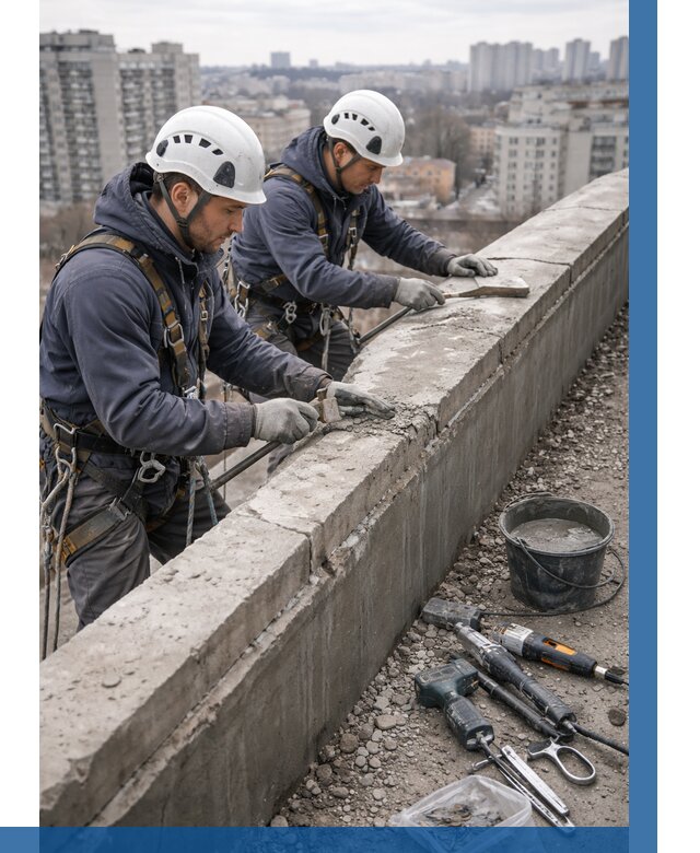 Ремонт парапета на кровле в Клине от 1537 р. | ВЫСОТНИК-Кли