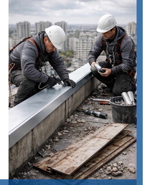 Замена парапетных крышек под ключ в Клине от 1229 р. | ВЫСОТНИК-Кли