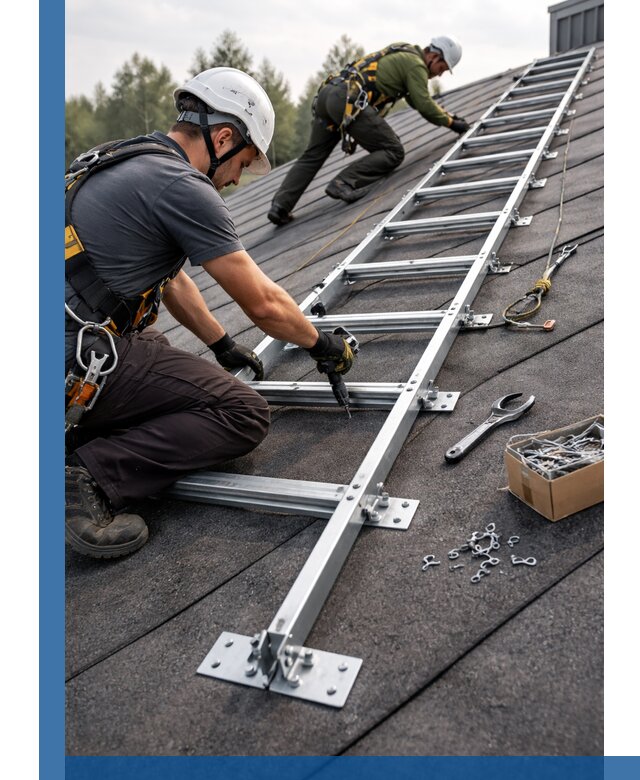Профессиональный монтаж кровельной лестницы в Клине под ключ