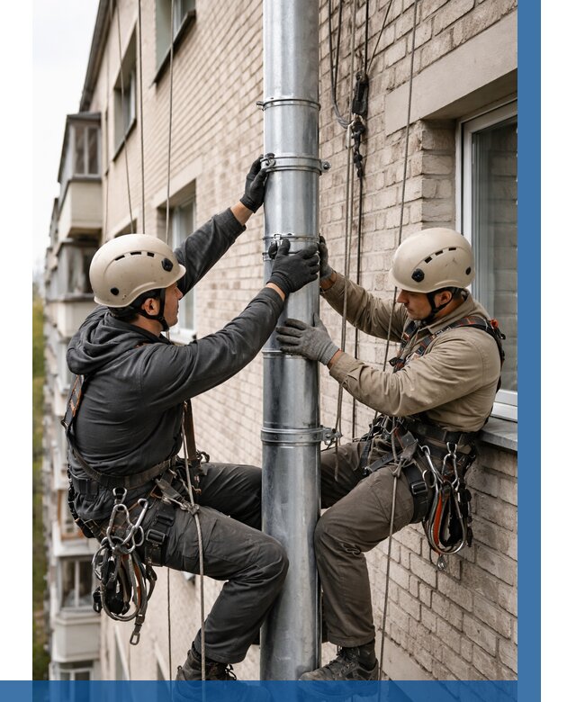 Замена водосточных труб в Клине от 6659 р. | ВЫСОТНИК-Кли