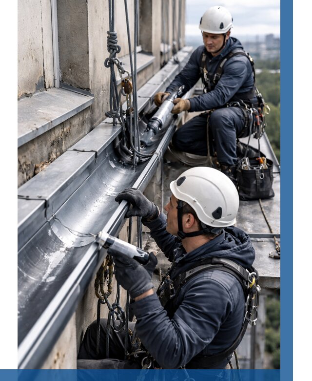 Ремонт водосточных желобов в Клине от 6659 р. | ВЫСОТНИК-Кли