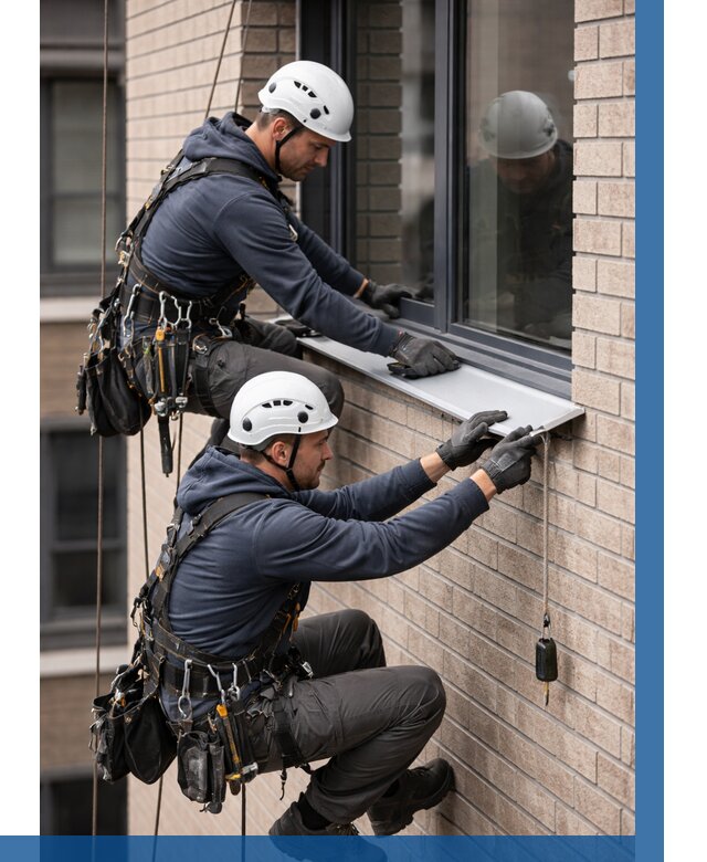 Монтаж оконных отливов под ключ в Клине от 3586 р. | ВЫСОТНИК-Кли