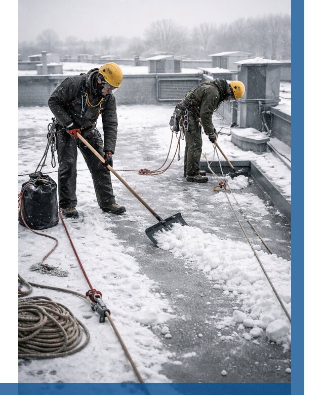 Очистка крыши от снега в Клине от 7684 р. | ВЫСОТНИК-Кли