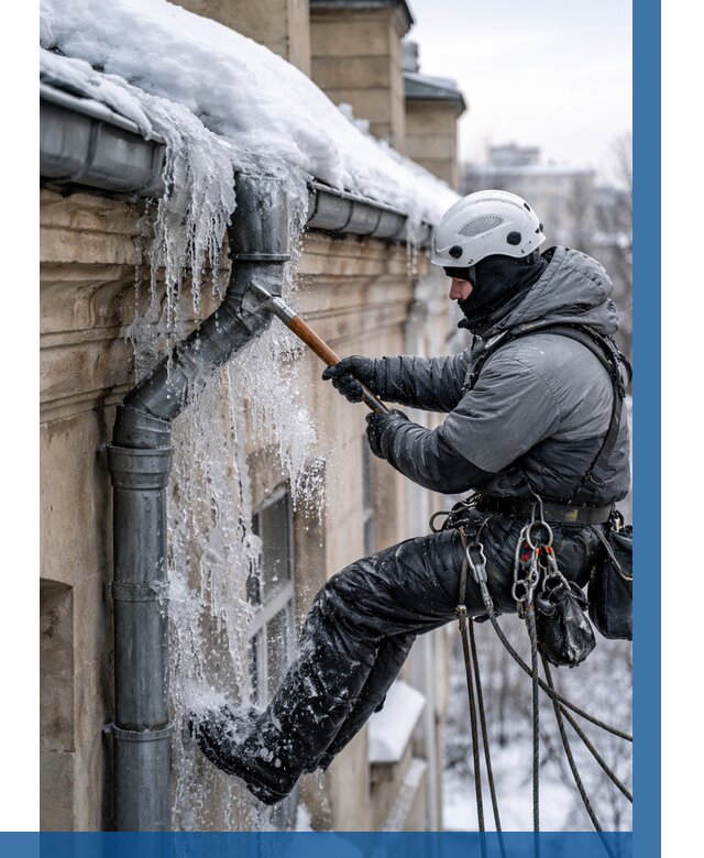 Очистка водостоков от льда в Клине от 3586 р. | ВЫСОТНИК-Кли