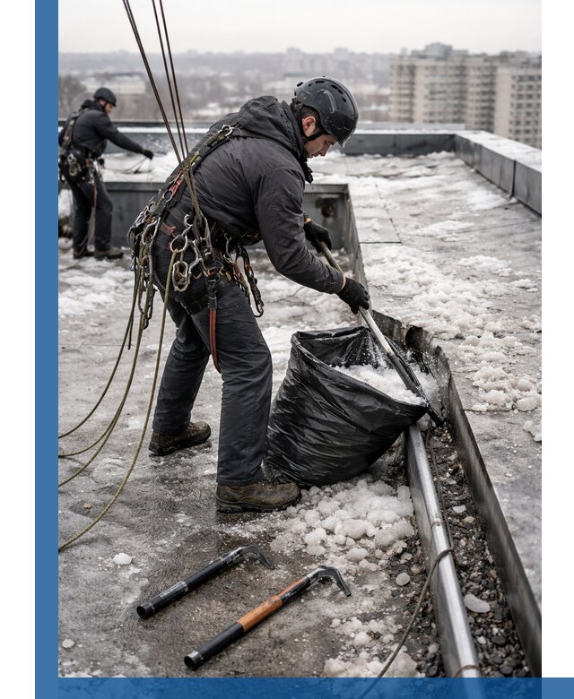 Аварийная очистка кровли в Клине от промальпинистов