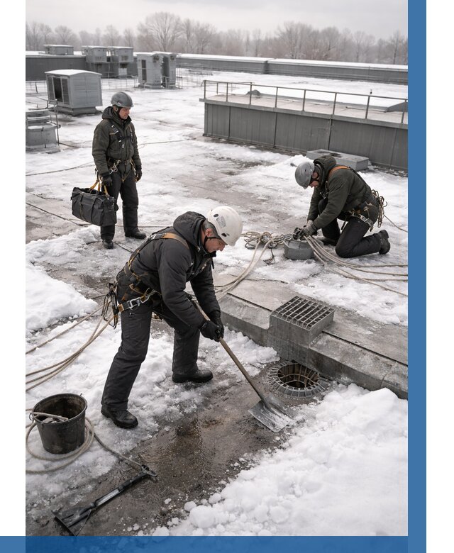 Абонентское обслуживание кровли зимой в Клине от 8196 р. | ВЫСОТНИК-Кли