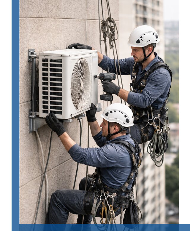 Монтаж внешнего блока кондиционера в Клине установка и крепление