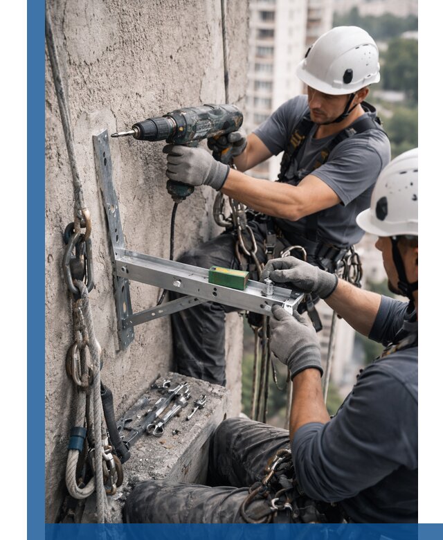 Установка кронштейнов кондиционера и крепежа в Клине