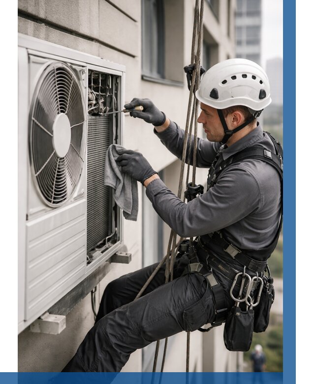 Обслуживание внешнего блока кондиционера в Клине от 2766 р.ВЫСОТНИК-Кли