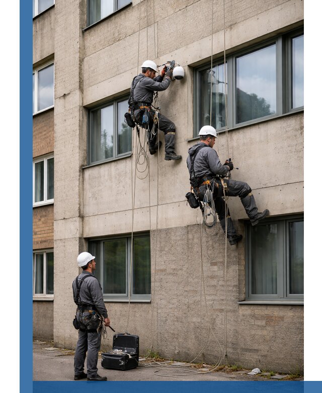 Монтаж фасадных камер видеонаблюдения в Клине под ключ