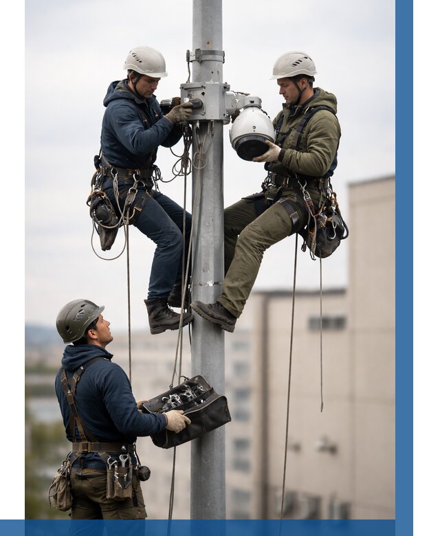 Установка видеокамер на мачте в Клине от 8708 р. | ВЫСОТНИК-Кли