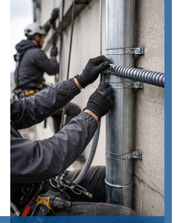 Монтаж гофры для кабеля в Клине от 307 р. | ВЫСОТНИК-Кли