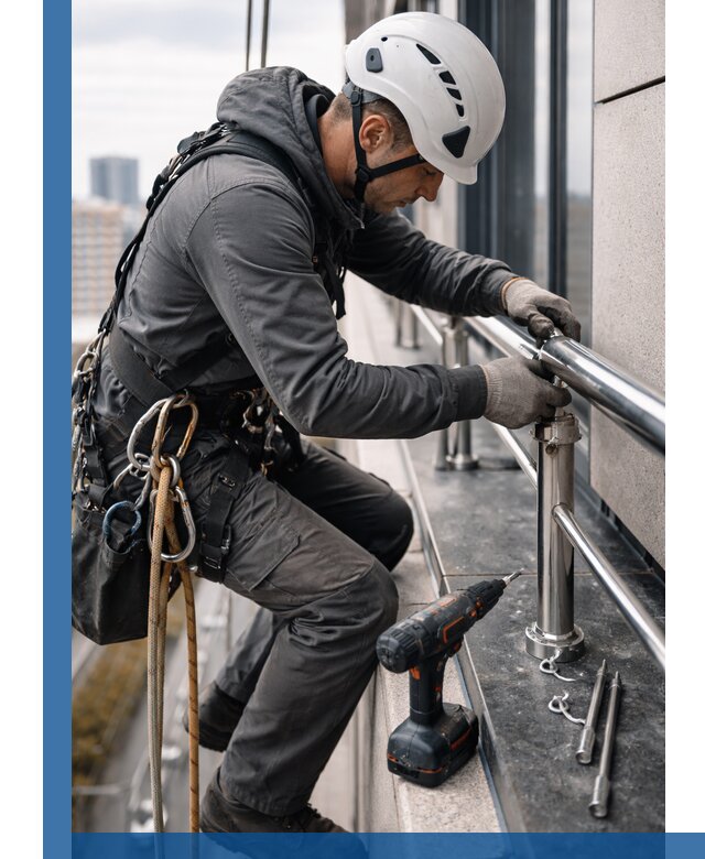 Монтаж ограждений на высоте в Клине для зданий и конструкций